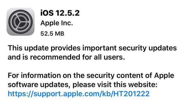 满洲里苹果手机维修分享iOS12.5.2发布，建议所有老苹果用户安装 